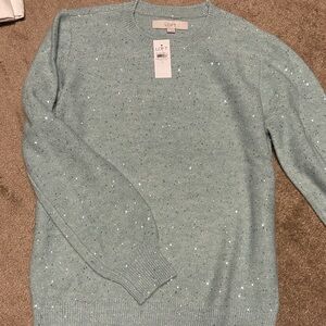 LOFT Women's Speckled Mint Sweater